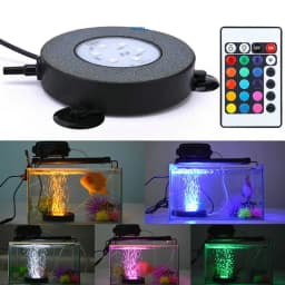 Remote Controlled IP68 Waterproof Aquarium Submersible Fish/Turtle Tank Air Stone Bubble Led Light RGB Underwater Lighting Decor