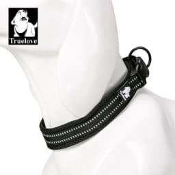 Truelove Adjustable Mesh Padded Pet Collar Bright Reflective Nylon Dog Collar Durable Heavy Duty for All Breed Weather TLC5011