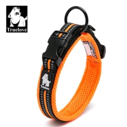 Truelove Adjustable Mesh Padded Pet Collar Bright Reflective Nylon Dog Collar Durable Heavy Duty for All Breed Weather TLC5011