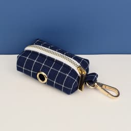 Dark Blue Check Dog Collar Leashes Harness Bow Set Grid 02