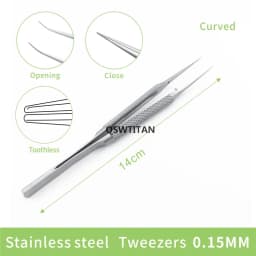 14CM Titanium /Stainless Steel Ophthalmic Tweezers Micro Forceps Round Handle Ophthalmic Dental Instruments 1pcs