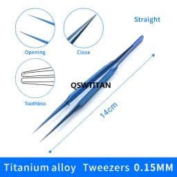 14CM Titanium /Stainless Steel Ophthalmic Tweezers Micro Forceps Round Handle Ophthalmic Dental Instruments 1pcs