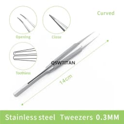 14CM Titanium /Stainless Steel Ophthalmic Tweezers Micro Forceps Round Handle Ophthalmic Dental Instruments 1pcs