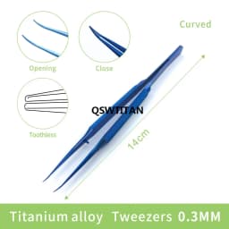 14CM Titanium /Stainless Steel Ophthalmic Tweezers Micro Forceps Round Handle Ophthalmic Dental Instruments 1pcs