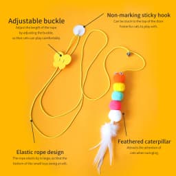 Cat Toys Swing Sticky Disc Elastic Hanging Door Teasing Rope Long Rope Teasing Cat Toy Cat Accessories Pet Kitten Toy
