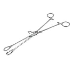 Sponge Forceps Serrated Jaws Stainless Steel Veterinary Surgical Instruments Straight/Curved 1 pc