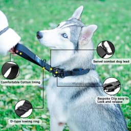 Pet Collar, Dog Neck Leash, Nylon Traffic Lead, Large Dog, Military Leash, Short Walking Rope, Metal Buckle, Puppy Accessories