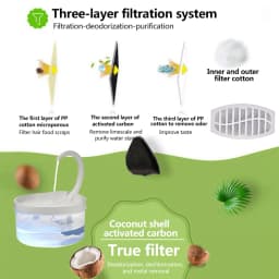 10pcs Replaced Activated Carbon Filter Replacement For Cat Water Drinking Fountain Filters For Pet Dog Round Fountain Dispenser