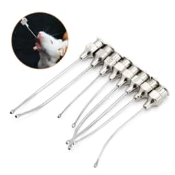 1Pcs Stainless Steel Birds Feeding Syringe Tube Nozzle Feeding Tools Rats Mice/Parrots/Birds/Poultry/Pets Elbow Gavage Needles