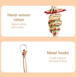 1 Pc Random Style Pet Parrot Bird Chew Toys Handmade Natural Straw Chewing Bite Hanging Cage Bell Swing Climb Playing Pendant