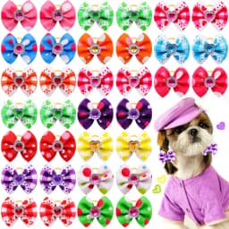 10/20/50PCS Dog Bow Puppy Grooming Accessories Decoration Cats Dogs Hair Bow Wholesale Multicolour Bow Rubber Band Pet Supplies