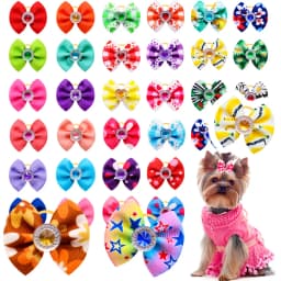 10/20/50PCS Dog Bow Puppy Grooming Accessories Decoration Cats Dogs Hair Bow Wholesale Multicolour Bow Rubber Band Pet Supplies