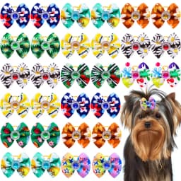 10/20/50PCS Dog Bow Puppy Grooming Accessories Decoration Cats Dogs Hair Bow Wholesale Multicolour Bow Rubber Band Pet Supplies