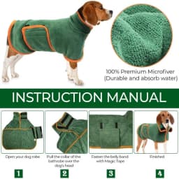 Dog Bathrobe Towel Pet Drying Coat Clothes Adjustable Pet Towel For Large Medium Small Dogs Cat Microfiber Absorbent Beach Towel