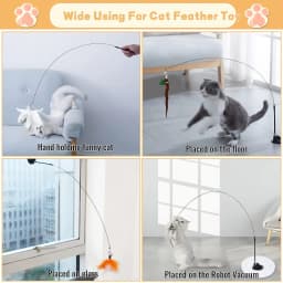 Cats Toys Feathers Wand Interactive Toy Kitten Toys with Super Suction Cup Detachable Feather Replacements Cat Accesorios