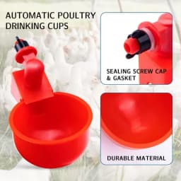 10/20/30Pcs Chicken Waterer Cups Chicken Feeder Cup for Chicken Duck Turkey Rabbit,3/8 Inch Thread Poultry Watering Feeder