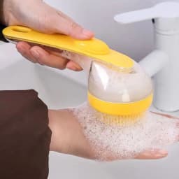 1pc Pet Bath Brush Soft Silicone Long Handle With Shampoo Dispenser Gentle Massage for Grooming and Cleaning Fur And Hair