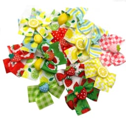 50pcs Small Dog Grooming Bows Strawberry Lemon Style Pet Dog Hair Bows Rubber Bands Dog Hair Accessories Pet Supplies for Dogs