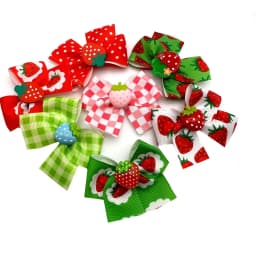 50pcs Small Dog Grooming Bows Strawberry Lemon Style Pet Dog Hair Bows Rubber Bands Dog Hair Accessories Pet Supplies for Dogs