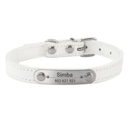 Personalized Dog Collar Name Carved 16 Colors Solid PU Leather Collar For Small Medium Large Dogs Puppy Cat Accessories Red Pink