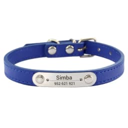 Personalized Dog Collar Name Carved 16 Colors Solid PU Leather Collar For Small Medium Large Dogs Puppy Cat Accessories Red Pink