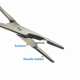 Multifunctional needle holder with scissors 12.5cm/14cm Needle Holder Insert with Scissors Gold Handle Clamp
