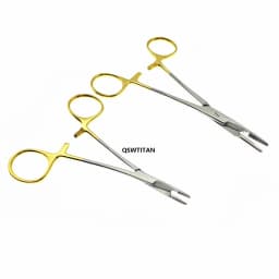 Multifunctional needle holder with scissors 12.5cm/14cm Needle Holder Insert with Scissors Gold Handle Clamp