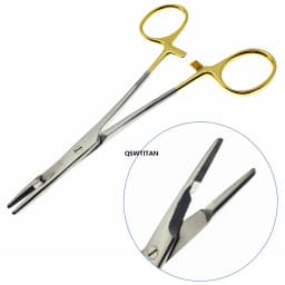 Multifunctional needle holder with scissors 12.5cm/14cm Needle Holder Insert with Scissors Gold Handle Clamp