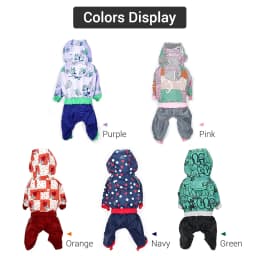 Dog Rain Jumpsuit Waterproof Breathable Pet Raincoat for Small Dogs Light Weight Adjustable Hooded Puppy Jacket with Leash Hole