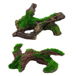 Aquarium Decoration Resin Wood for Fish Tank Decoration Wood Moss Root for Aquarium Ornaments Green Moss Fish Tank Decorative
