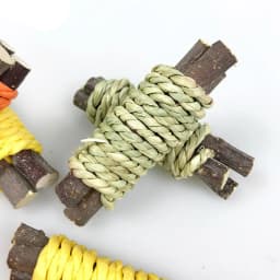 2023 Rabbit Chew Toy Organic Natural Apple Wood Grass Cake Pet Bunny Teeth Grinding Toy For Chinchilla Guinea Pigs Hamsters