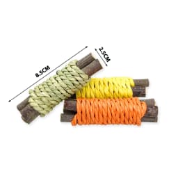 2023 Rabbit Chew Toy Organic Natural Apple Wood Grass Cake Pet Bunny Teeth Grinding Toy For Chinchilla Guinea Pigs Hamsters