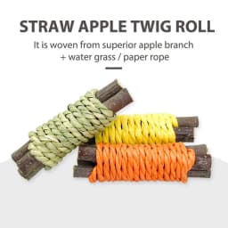 2023 Rabbit Chew Toy Organic Natural Apple Wood Grass Cake Pet Bunny Teeth Grinding Toy For Chinchilla Guinea Pigs Hamsters