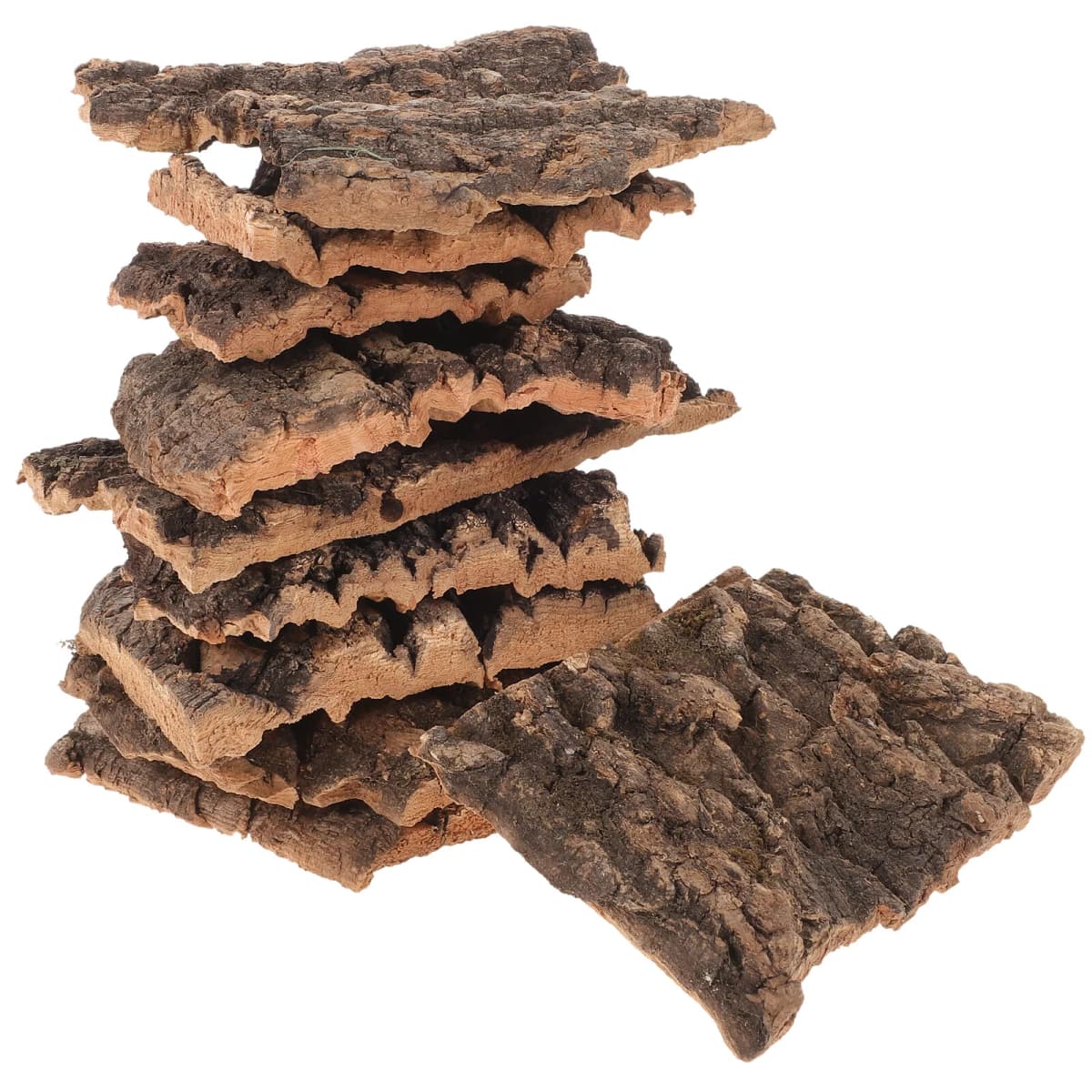10Pcs Tree Bark Decor Reptile Habitat Terrarium Accessories Pet Products Lizard Climbing Bark Turtle Basking Platform