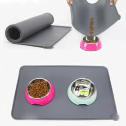 Winter Waterproof Pet Mat For Dog Cat Solid Color Silicone Pet Food Pad Pet Bowl Drinking Mat Dog Feeding Placemat Easy Washing