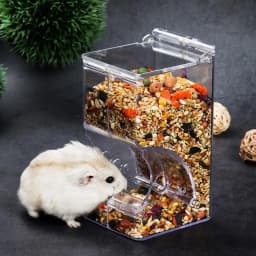 Hamster Rabbit Food Dispenser Feeder Plastic Clear Automatic Pet Feeder For Hamster Guinea Pigs Food Bowl Container