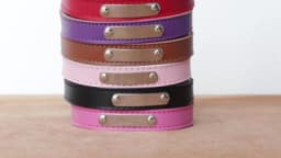 Personalized Dog Collar PU Leather Puppy Dogs Collars Free Custom Pet Neckace Engraved Name ID For Small Medium Dogs Cats Pink
