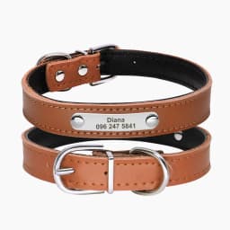 Personalized Dog Collar PU Leather Puppy Dogs Collars Free Custom Pet Neckace Engraved Name ID For Small Medium Dogs Cats Pink