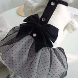 Luxury Dog Dress for Small Dogs Summer Puppy Clothes Bow Lace Dog Skirt Black White Dog T Shirt Girls Dog Costume Chihuahua Vest