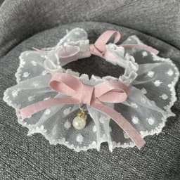 White Lace Bowknot Collar, Bowtie Bibs, Mesh Embroidery, Dog Cat Necklace, Neck Strap for Small and Medium Dogs, Bandanas, XL