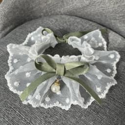 White Lace Bowknot Collar, Bowtie Bibs, Mesh Embroidery, Dog Cat Necklace, Neck Strap for Small and Medium Dogs, Bandanas, XL