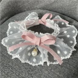 White Lace Bowknot Collar, Bowtie Bibs, Mesh Embroidery, Dog Cat Necklace, Neck Strap for Small and Medium Dogs, Bandanas, XL