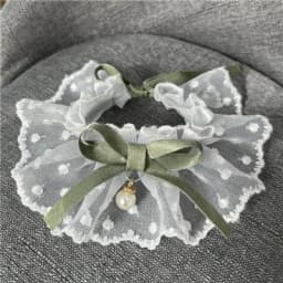 White Lace Bowknot Collar, Bowtie Bibs, Mesh Embroidery, Dog Cat Necklace, Neck Strap for Small and Medium Dogs, Bandanas, XL