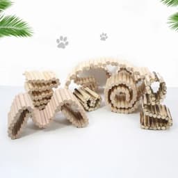 Bendable Hamster Climbing Ladder Wooden Multifunctional Hamster Habitat Toy Cage Decoration Easy To Install
