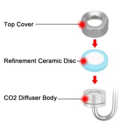 Fish Tank Bubble Atomizer With Suction Cup For Aquatic Plant Growth Silver Aquarium CO2 Diffuser CO2 Generato
