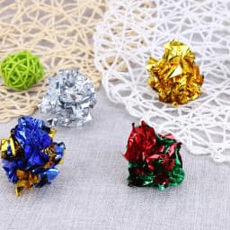24/12Pack Colorful Crinkle Balls Sound Tin Paper Toy for Cat Durability Vocalization Dolls Playing Interactive Bite Squeak Toys