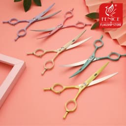 Fenice Dog Scissors 6.25/7.0inch Curved Scissors Pet Grooming Shears JP440C Dog Beauty Scissors Groomer Equipment