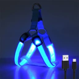 Adjustable LED Dog Harness Usb Rechargeable Flashing Night Safety No Pull Collars Harness For Small Medium Dogs Pets Arnes Perro