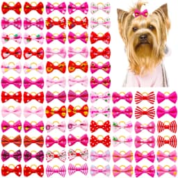 10/20/30pcs Small Dog Decorated Hair Bows Dog Bows Small Dogs Cat Grooming Accessories Dog Hair Rubber Bands Pet Supplies