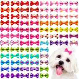 10/20/30pcs Small Dog Decorated Hair Bows Dog Bows Small Dogs Cat Grooming Accessories Dog Hair Rubber Bands Pet Supplies